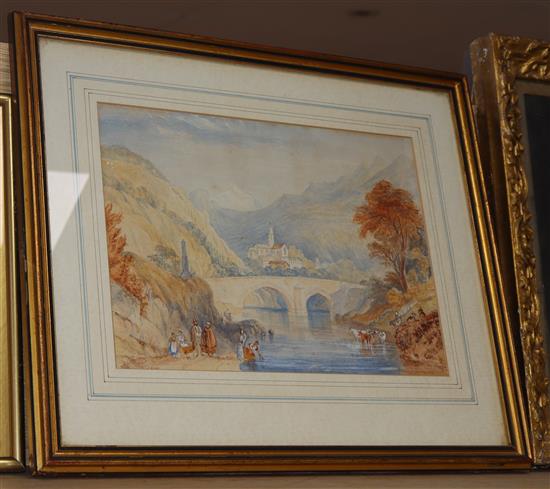 19th century, three watercolours, River landscapes, unsigned, largest 22 x 31cm